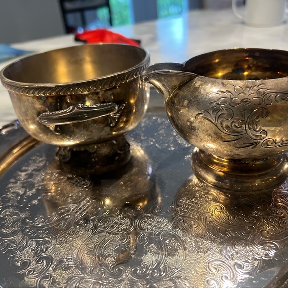 Tea set with salt and pepper shaker real silver heavy - Picture 2 of 5